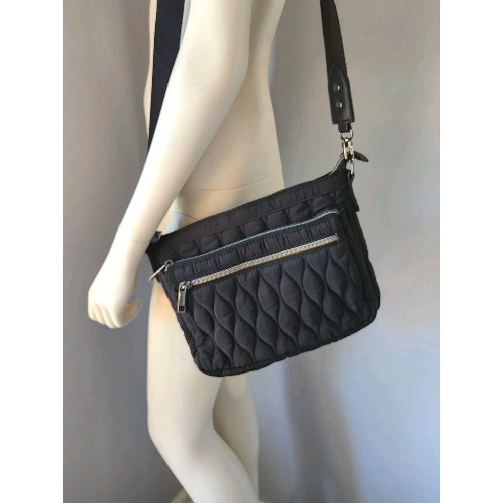 Women's‎ Quilted CROSSBODY Bag Purse Black Shoulder Travel Zipper Pockets